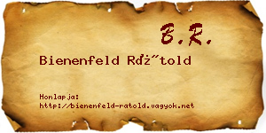 Bienenfeld Rátold névjegykártya